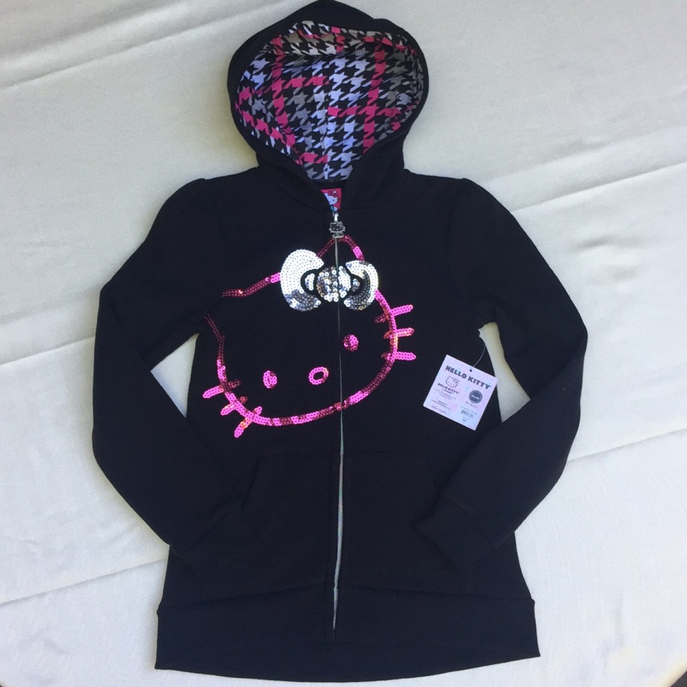 Hello Kitty Black Zip Hoodie.18123